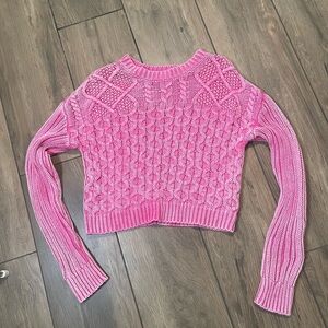 Aeropostale Pink Textured Knit Sweater